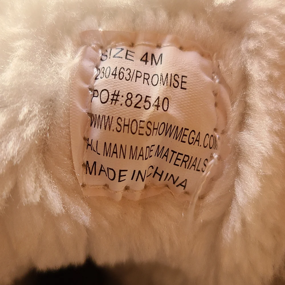 Hot Tomato Brown Shearling-Lined Kids Boots Size 4